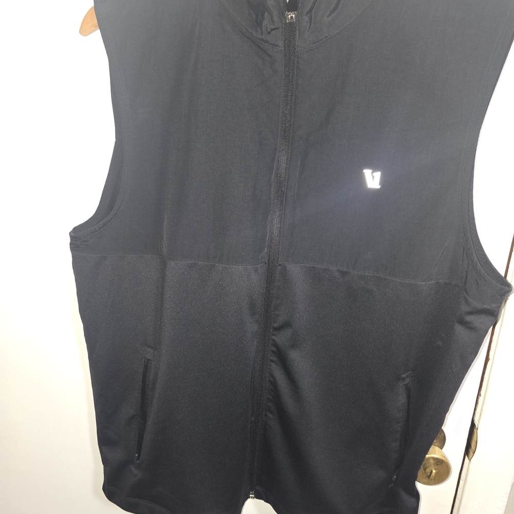 Black Zip-Up Vest with Logo